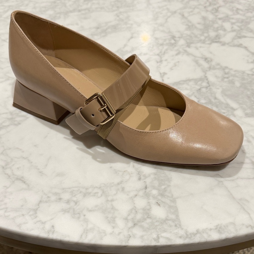 M. Gemi The Cornelia. Rosy Beige Kidskin Mary Jane’s. 37.5